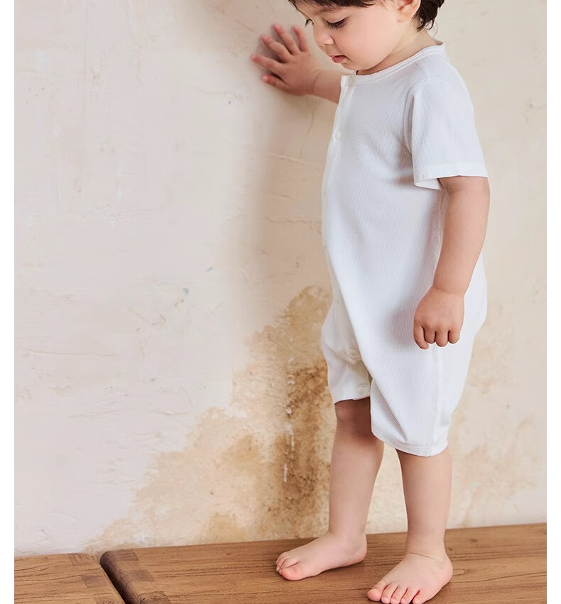 Niduoxiong Summer Baby Romper, Infant Clothing, Summer Outfit, Crawling Suit, Newborn Home Wear, Short-Sleeve Ice Silk 25