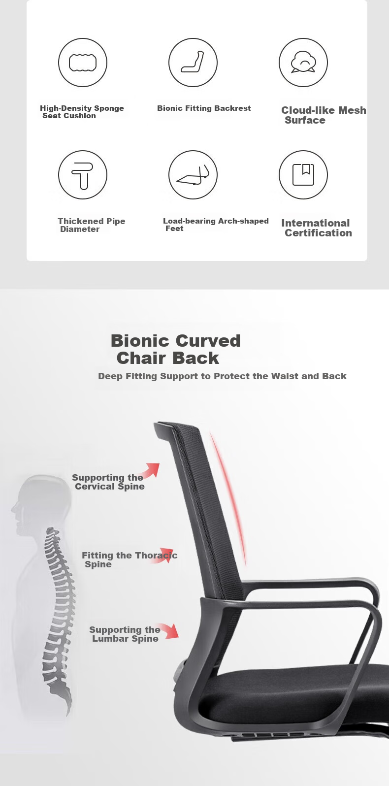 Deli 87091 Computer Chair, Ergonomic Office Chair for Writing And Study, Home Office Chair, Swivel Chair, Staff Meeting Chair 2