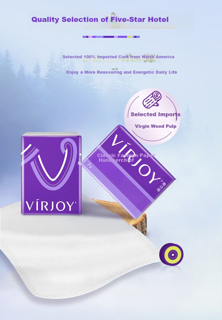 Weijieya [Recommended by Shuyuan] Pocket Tissues, Iris Print Unperfumed, 4-Ply 5 Sheets 24 Packs, Water-Resistant 5