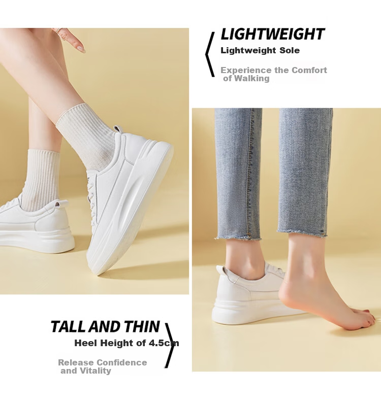 ZHR Women's Casual White Sneakers Soft Sole Breathable Low-top Comfortable Shoes AH105F White Size 34 5