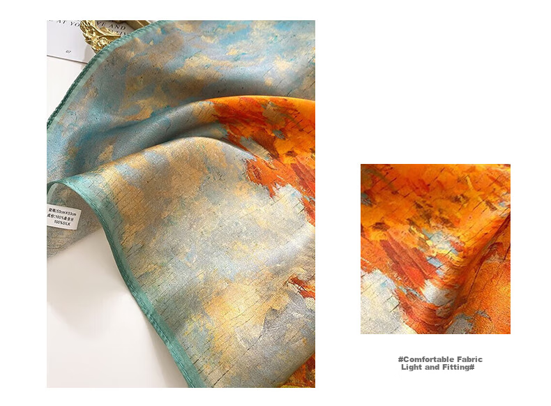 Hangsifu Silk Scarf, Mulberry Silk Neck Scarf, Square Scarf, Mother's Birthday Gift, Ladies' Gift Box, Practical Holiday Mid-Autumn Festival Gift 18