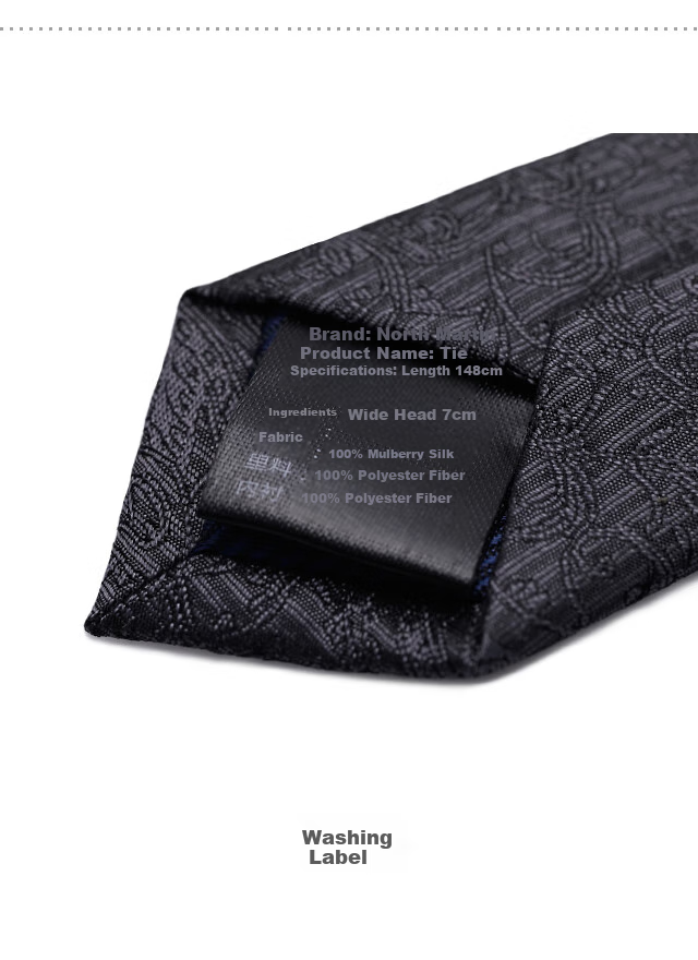 NORTHROP MARTIN High-End Silk Tie for Men, Business Formal Wear, Suit Hand-Tied, Elegant Deep Gray Color, Wedding Gift Box 8