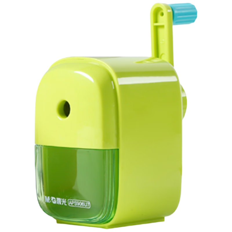 M&G Stationery, Elementary School Student Hand-Crank Pencil Sharpener, Rotary Pencil Sharpener, Pencil Sharpener, Learning Supplies, Children's Gift, Green APS906U761