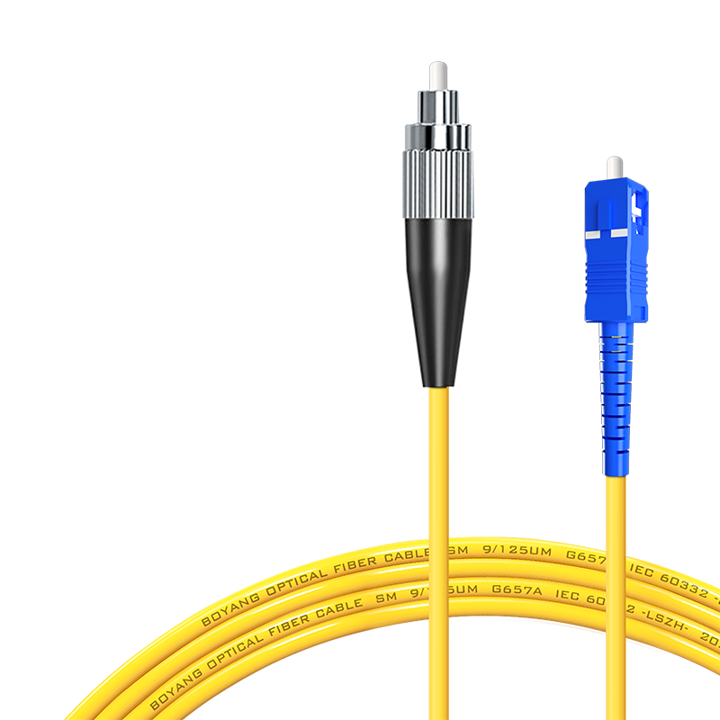 BOYANG , Telecom-Grade Fiber Optic Patch Cable SC-FC(UPC), 3 Meters, Single-Mode Single-Core Pigtail, Φ3.0 Flame-Retardant Low-Smoke Zero-Halogen Patch Cable Fiber Optic Cable, BY-3311SM