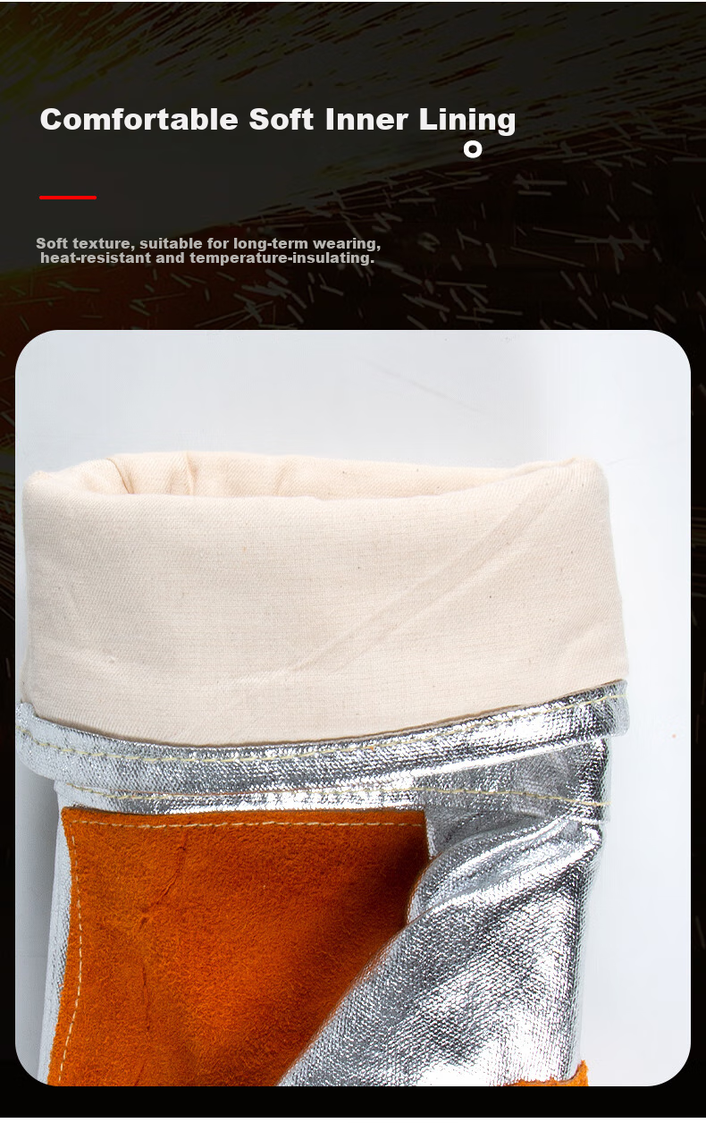 Maozheng Heat-Resistant Gloves, 1 Pair, Resists 300°C Aluminum Foil Insulation And Scalding, for Welders, Ovens, Kitchen, Industrial Safety Protection [Genuine Product] 7