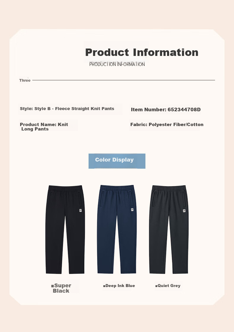 361° Men's Sports Pants, Spring Fleece-Lined Warm Casual Sweatpants, Straight-Leg Running Trousers for Men, 652344708D-4 36