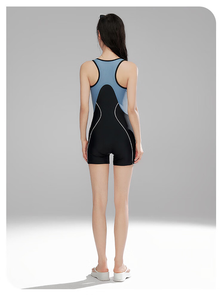Sanqi Women's Swimsuit, 2025 New Style, Plus Size, Professional Training One-Piece Conservative Boyshort, Competitive Speed, Hot Spring Swimwear, Black, 3XL 4