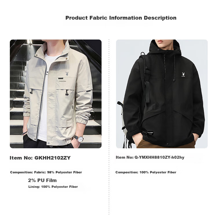PLAYBOY Men's Jacket, Spring And Autumn Casual Workwear Trendy Outerwear, Khaki, Size L 11