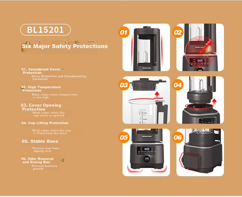 Hamilton Beach High-Speed Blender, Vacuum Juicer, Imported Tritan Material, Self-Cleaning, Noise-Reducing, Quiet Operation, Fully Automatic Soy Milk Maker And Juice Extractor BL18105 15