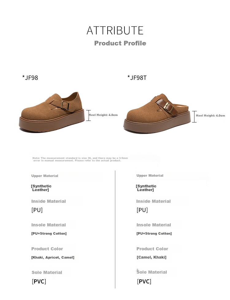 ZHR Bokeng Women's Shoes, Spring And Autumn Thick-Soled Heightening Casual Slip-On Loafers, JF98, Apricot Color, Size 39 2