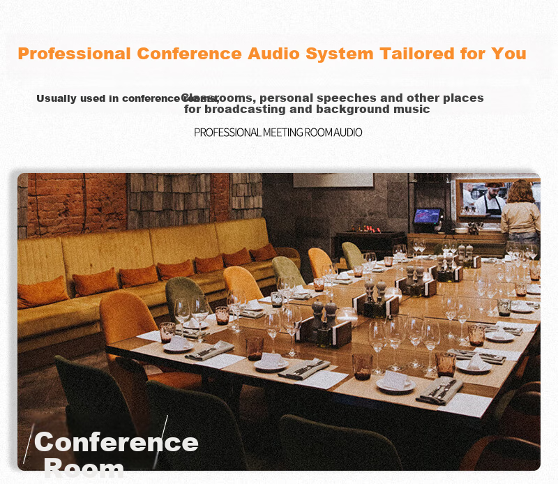 HYUNDAI BK10 Professional Small to Medium-Sized Conference Room Audio System, Wall-Mounted Speakers, Bluetooth Amplifier, Wireless Microphone Combination for Teaching, Training, And Shop Systems Equipment 6