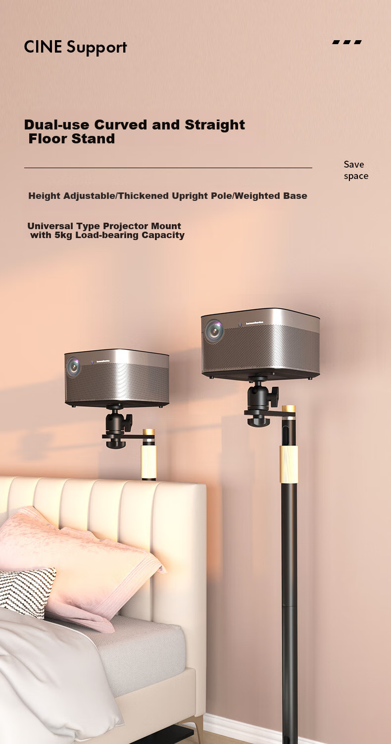 CINE Projector Stand, Floor-Standing, Wall-Mounted, Bedside, No Drilling Required, Suitable for XGIMI H3S, H6, Jianuo N3, N5, Dangbei X7, Hisense, Xiaomi, Xiaoming, Dayan Orange Projectors, PB20 1