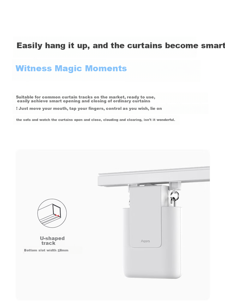 Aqara Smart Curtain Companion E1 with Voice Control, Integrated into Apple HomeKit Track Versio 4