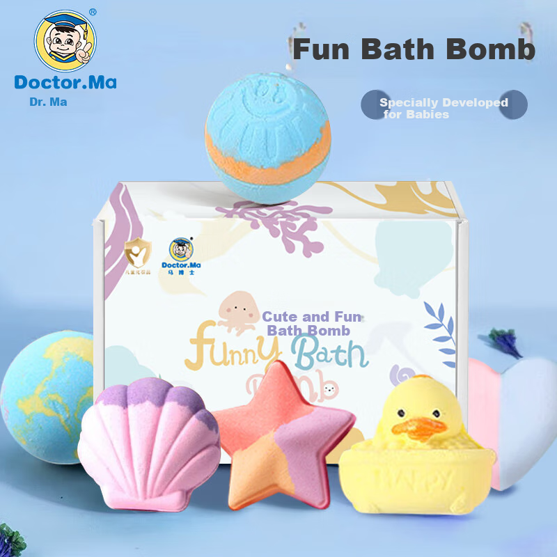 DOCTOR MA Children's Bath Bombs, Baby Bath Balls, Bubble Bath, Multi-Bubble Baby Bath Salt Balls, Pack of 6