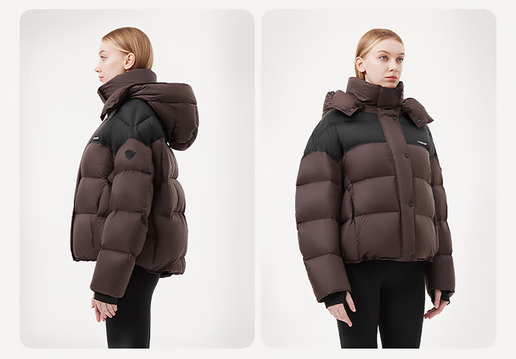 Tanboer Women's Short Down Jacket with Detachable Hood, Thick Winter Outdoor Warm Coat 5530538Z Black 165 5