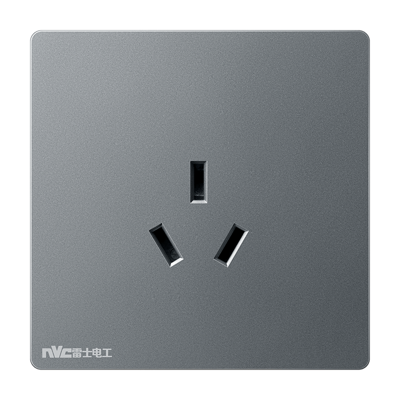 NVCleishidiangong Switch Socket, 16A Three-Hole Socket, 86-Type High-Power Socket Panel, N25 Misty Gray