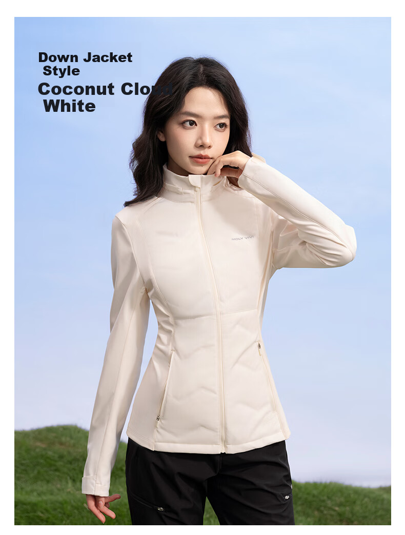 MOLY VIVI Slim-Fit Soft Shell Jacket for Women, Waist-Cinching Coat, Spring And Summer New Style Outdoor Windproof Waterproof Sports Hiking Wear, Magic Vivvi 37