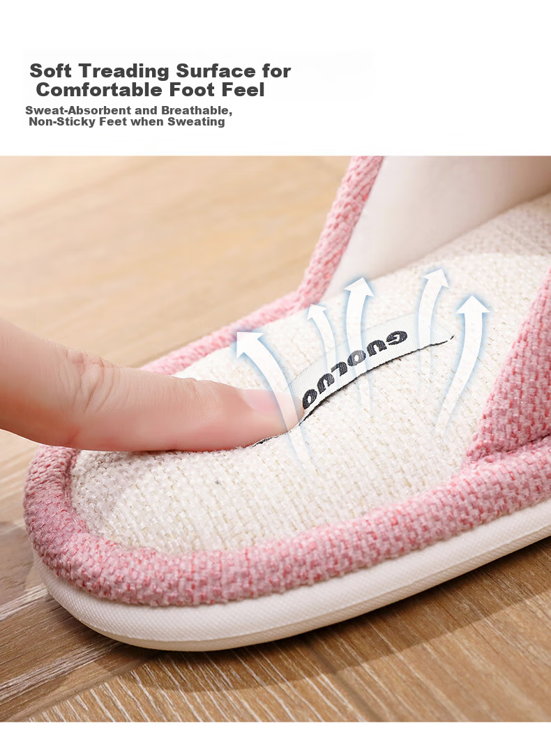 GUOLUOFEI Japanese-Style Slippers for Men And Women, Spring And Summer Home Couple Indoor Sweat-Absorbing Non-Slip Closed-Toe Slippers, Orange, Size 40-41 4