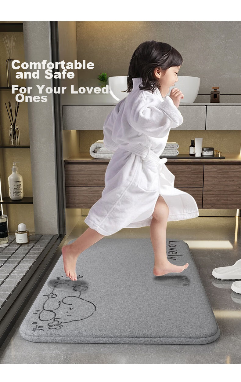 Fengliang Bathroom Mat, Absorbent Foot Pad, Non-Slip Mat for Bathroom Entrance, Bath Mat, Toilet-Specific Mat, Upgraded Thickened Versio 7