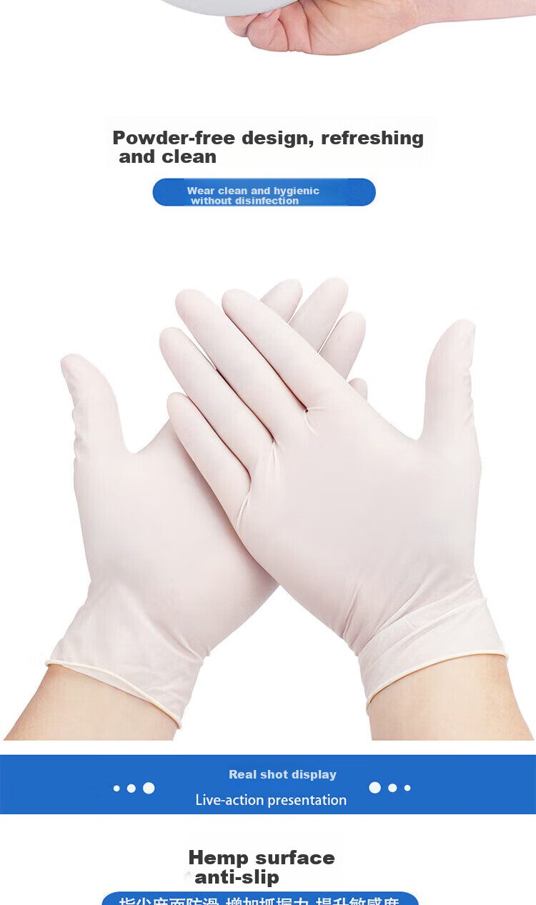 Kelinlai Disposable Latex Gloves Durable Hygienic Work Protection Industrial Protective Gloves 20 Pieces/pack One Size Fits All 4