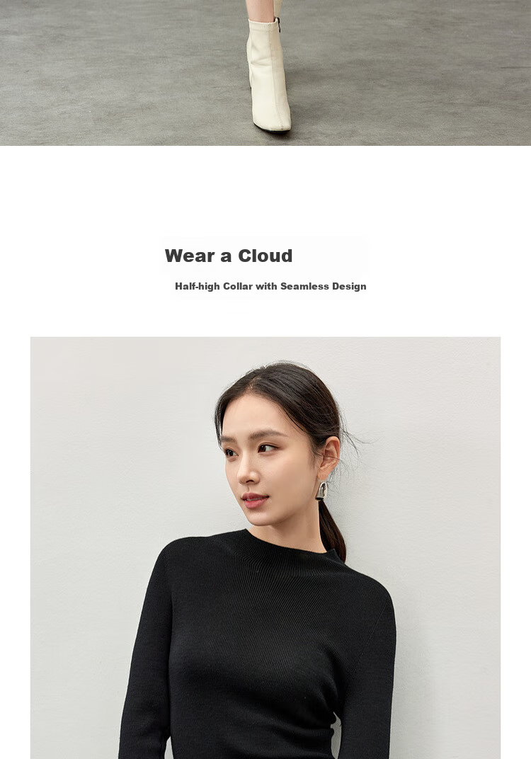 Sentubila Autumn Base Layer Simple Elegant Knit Sweater for Women, Stylish And Youthful Top 3