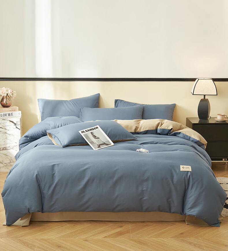 Grace 7A Antibacterial 100% Pure Cotton Three-Piece Set Xinjiang Cotton Bedding Sheet and Duvet Cover 150*200cm 2