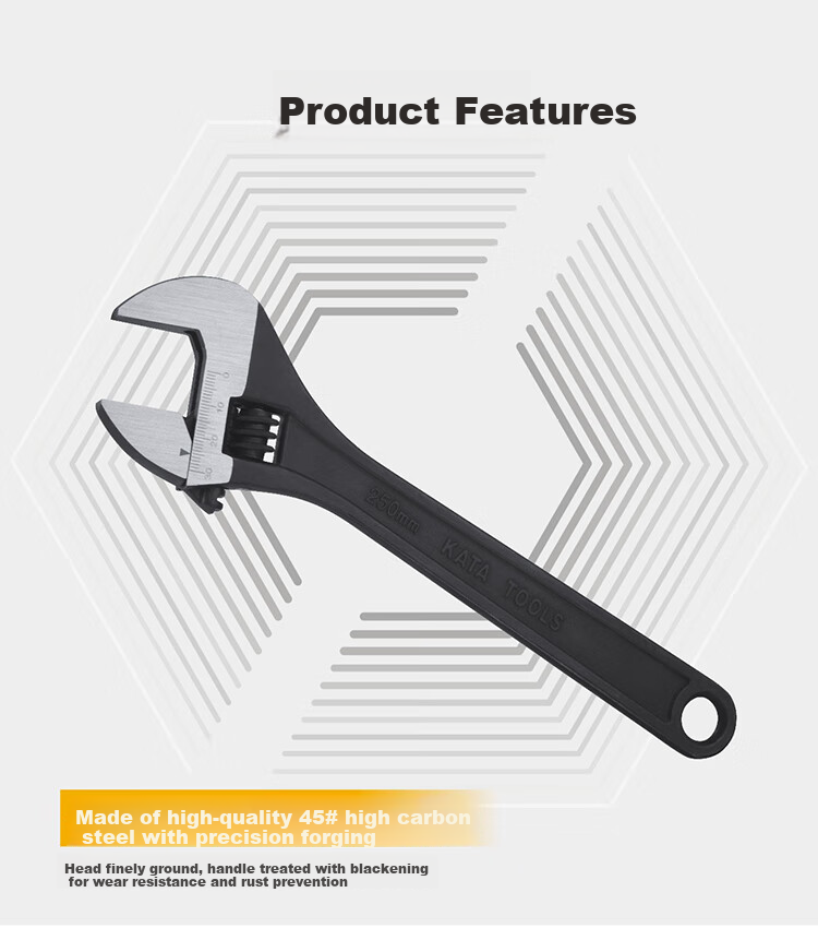 KELTONN Adjustable Wrench, 12-Inch Open-End Wrench, Multi-Functional Spanner, Manual Tool, KT68112 3