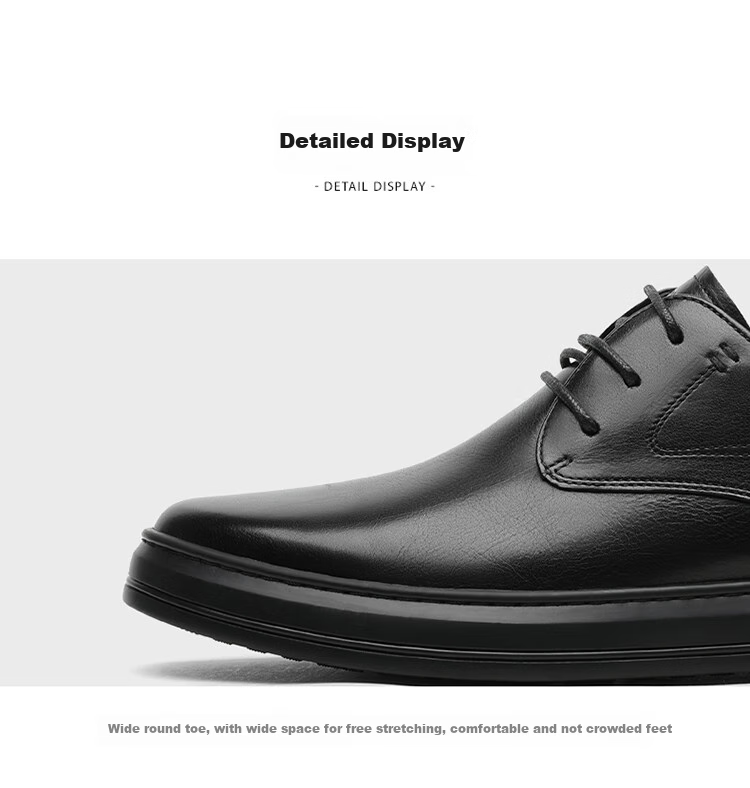 Goldlion Men's Shoes, Stylish Leather Business Shoes, Comfortable Lace-Up Casual Leather Shoes, 50823026501A-Black, Size 43 8