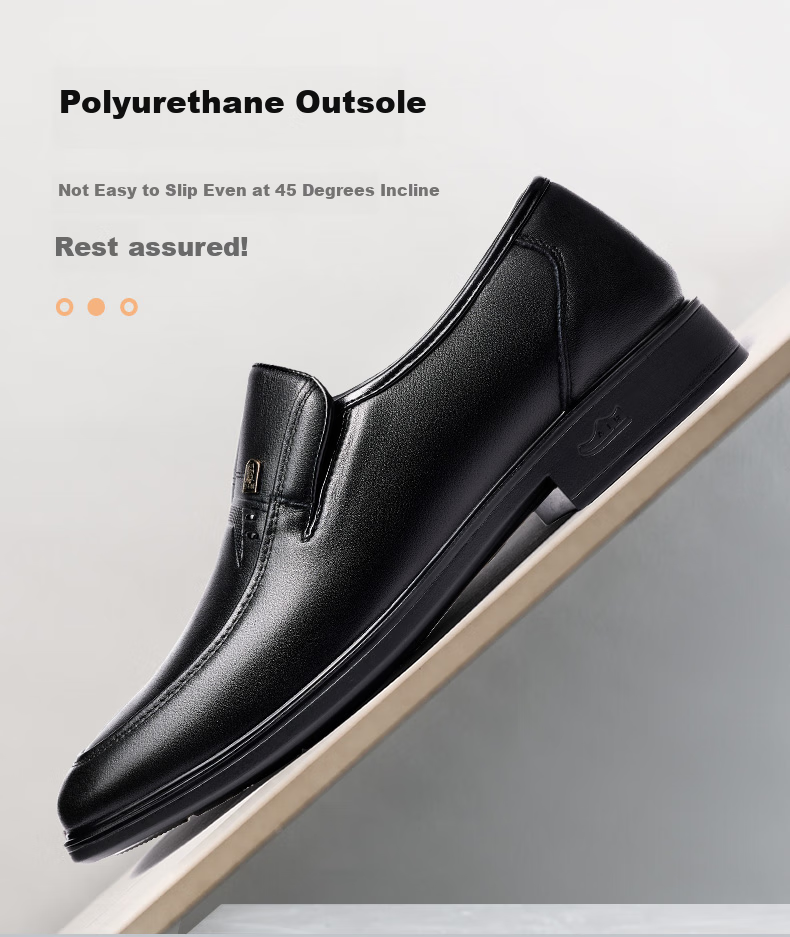 LAORENTOU Men's Leather Shoes, Business Casual Low-Top Slip-On Shoes, Fashionable Dad Shoes, British Driving Shoes A20137 Black Size 38 12