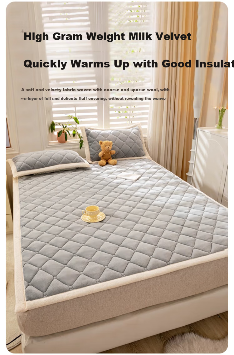 MINISO Class A Antibacterial Thickened Fleece Mattress Pad Soft Double Bed 1.8x2m 2