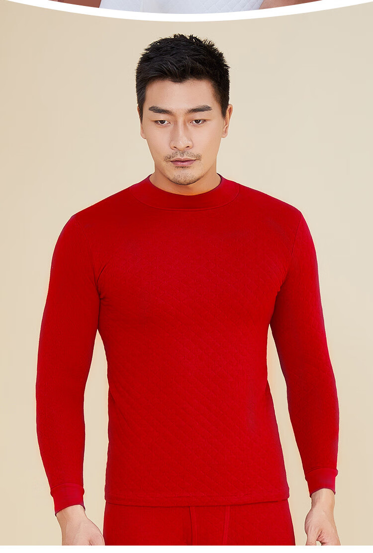 Yiershuang [Triple-Layer Thickened 100% Pure Cotton] Semi-Turtleneck Men's Thermal Top, Autumn And Winter Undershirt, Cotton Sweater 20