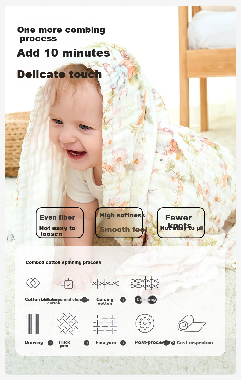 Bledilait Baby Drool Bib, 8-Layer Pure Cotton, Newborn Child Bib, Neck Gaiter, Gauze Towel, Baby 360-Degree Rotating Absorbent Bib 3