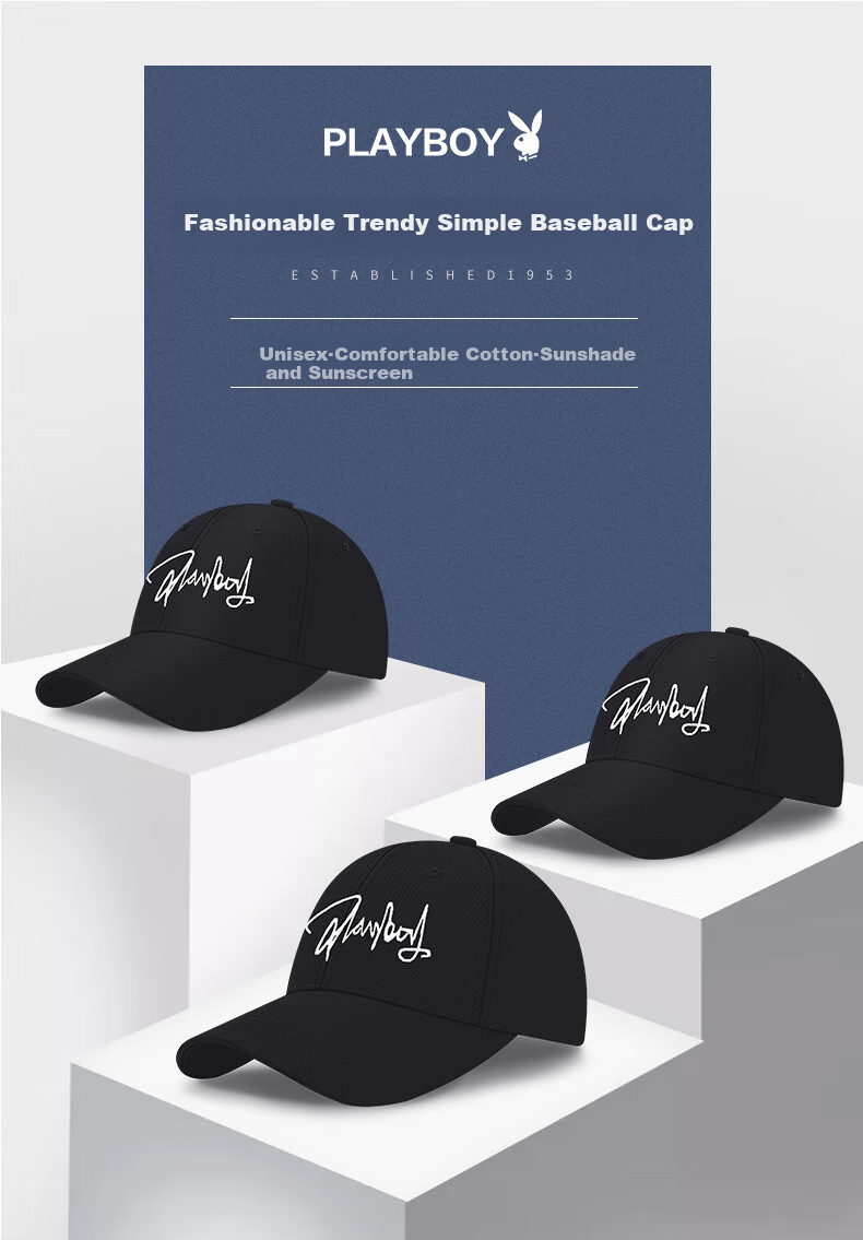 PLAYBOY Men's Spring And Summer Baseball Cap, Breathable Sun Protection Outdoor Hat, Casual Cap for Middle-Aged People in All Seasons 1