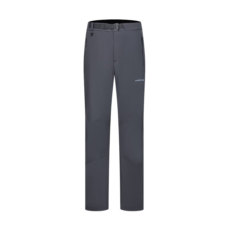 SURPINE Yueshan Series Lightweight Hiking Wear-Resistant Water-Repellent Breathable Soft Shell Pants for Men, Obsidian Black - Lightweight Version, XL
