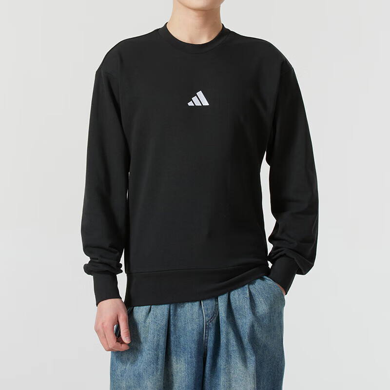 Adidas Spring Fashion Sportswear, Comfortable Breathable Casual Top, Round Neck Pullover, JE3837, Size S 1