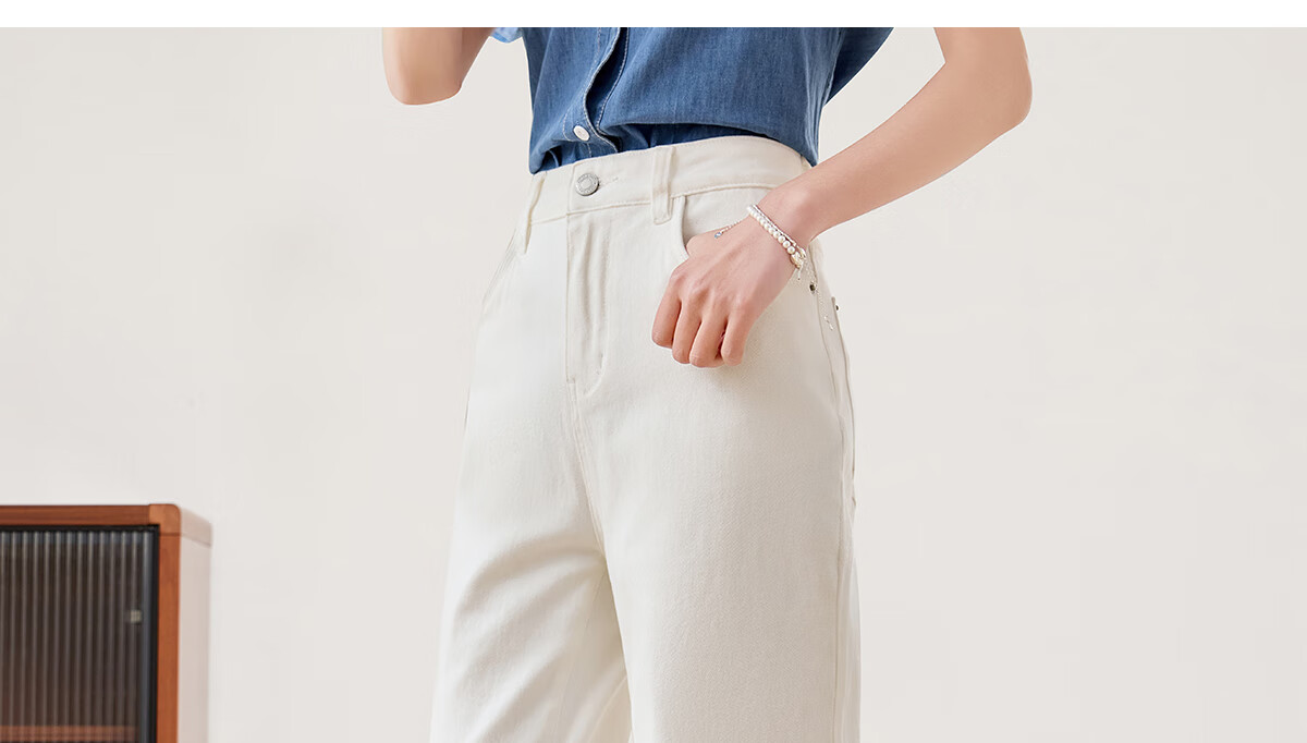 PinCai Women's Jeans, Spring And Autumn Black Straight-Leg Trousers, Slimming And Heightening Effect, Casual Denim Long Pants P143N1009 25