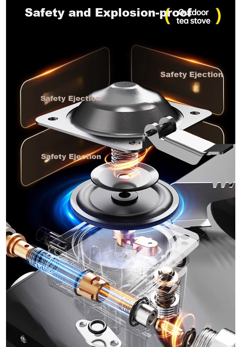 TAN XIAN ZHE Portable Camping Stove Set with Cassette Magnetic Burner, Gas Stove And Cookware 12