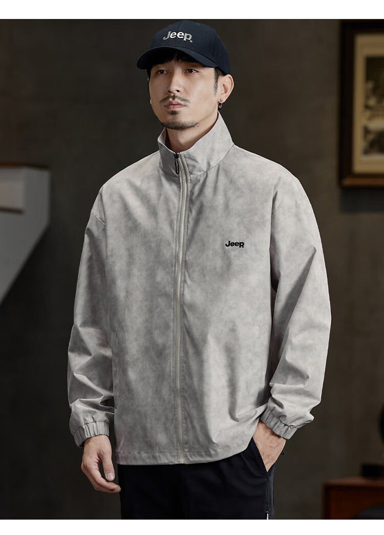JEEP Waterproof Men's Jacket, 2026 Spring And Autumn New Trendy Versatile Outerwear, Lapel Collar Motorcycle Jacket for Me 9