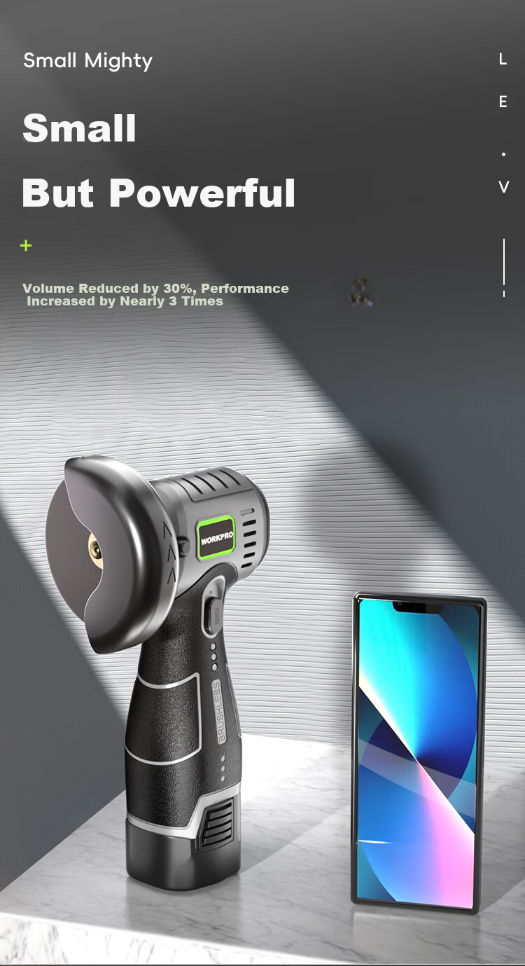 WORKPRO Mini Brushless Angle Grinder, Lithium Battery Polishing Machine, Handheld Rechargeable Grinding And Polishing Machine, Grinding Wheel Hand Grinder 1
