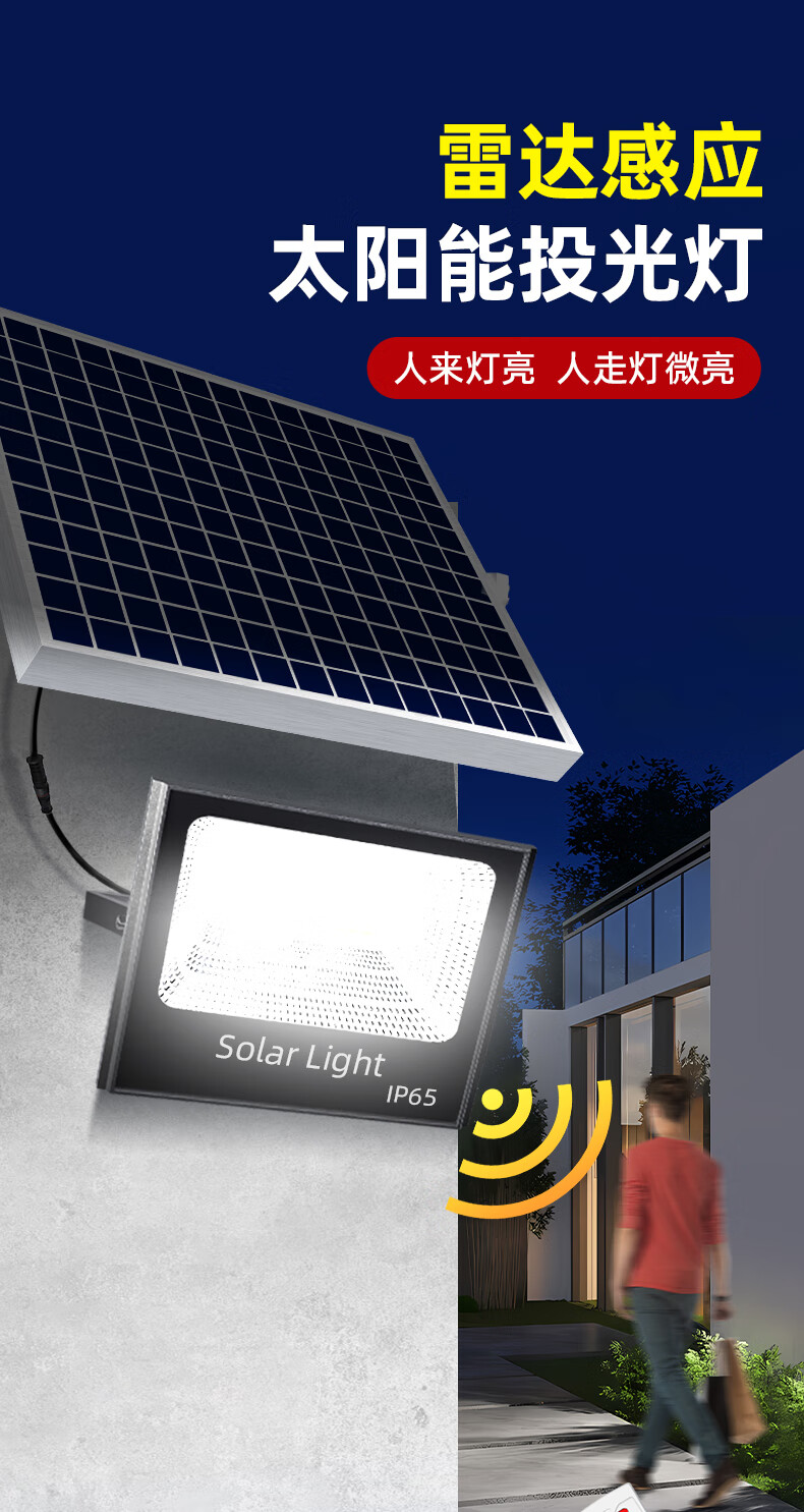 Xiangzhe Solar Outdoor Motion Sensor Light, Garden Lamp, Home Street Light, 1500-W with 5-Meter Cable 3