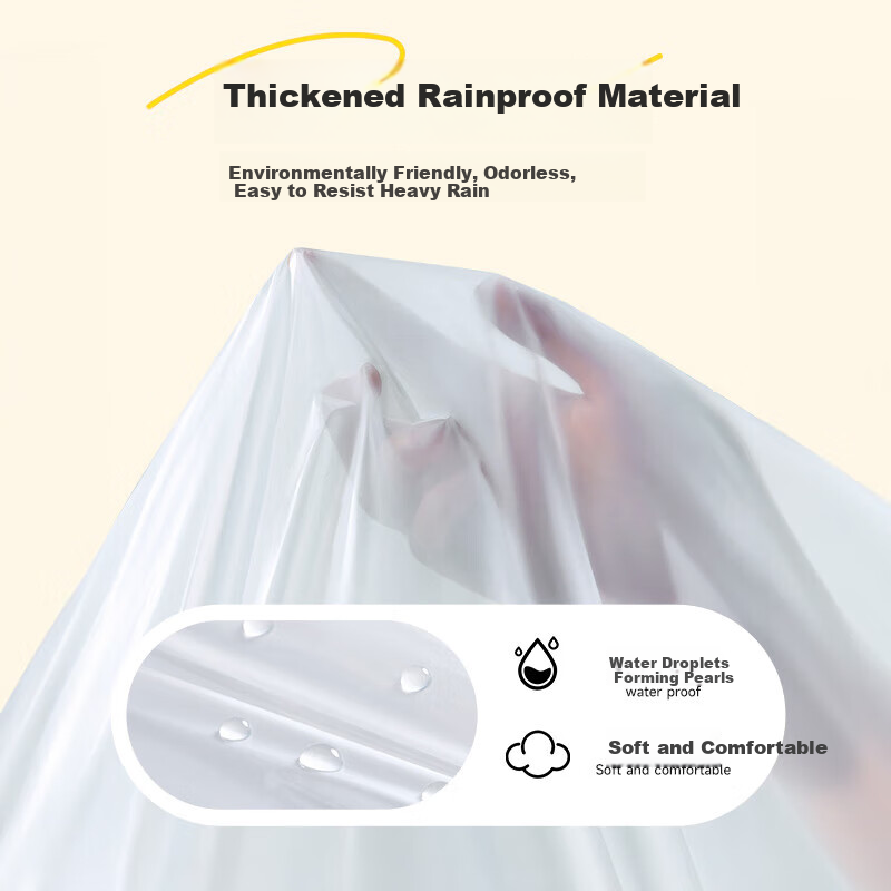 BADIGAO Disposable Raincoat for Children, Thickened Card-Style Long Full-Body Storm Protection, Transparent Rain Poncho for Students' School Commute, Hiking And Cycling