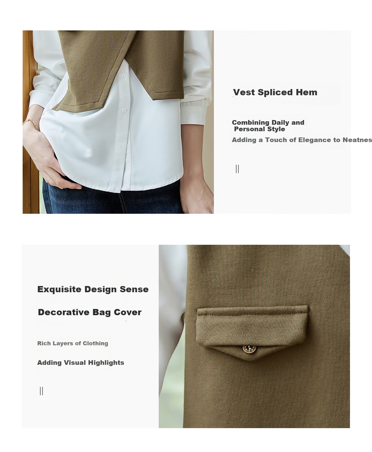 Chushen Women's Long-Sleeve Shirt with Contrasting Color Splicing Design, Fashionable Two-Piece Look for Work Commute S143C2026 6