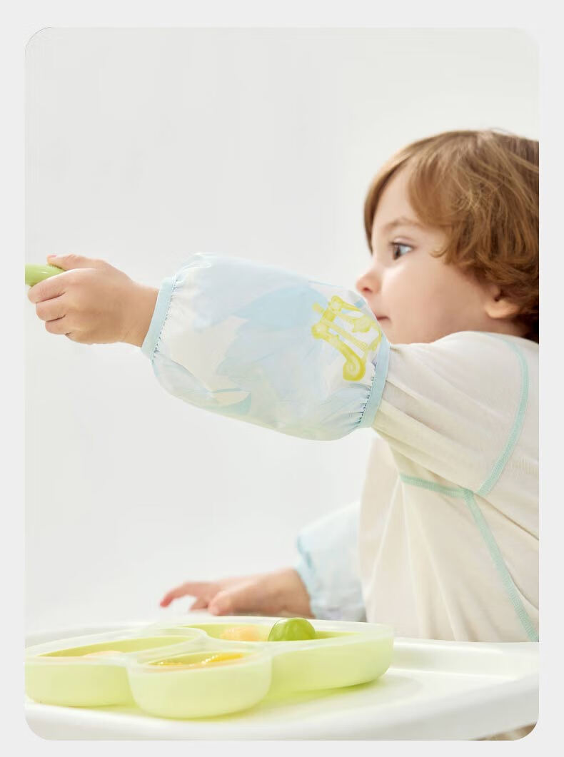 Babycare Children's Sleeves Baby Girls Cute Waterproof Oil-proof Toddler Arm Protectors Infant Sleeve Covers Green Melody M 8