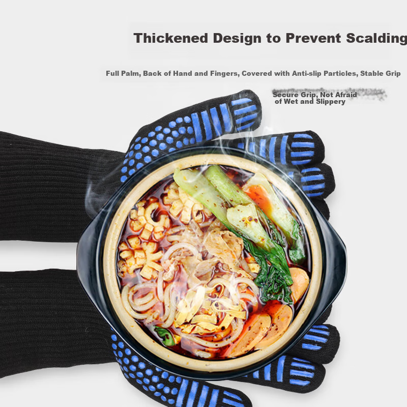 Golmud Heat-Resistant Gloves, 800-Degree Insulation And Anti-Scalding, Fireproof Flame-Retardant Oven Barbecue Microwave Oven GM580