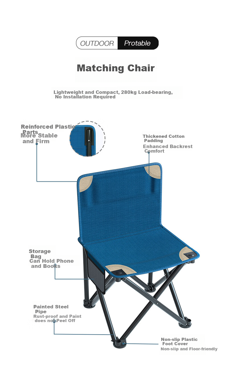 V-CAMP Outdoor Folding Table And Chair Set, Picnic Table And Chairs, Camping Barbecue, 120cm Portable Aluminum Table, 7-Piece Set 7