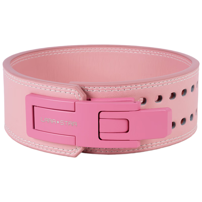 Laura Star LS0893 Color Artisan Quick-Release Powerlifting Fitness Belt Squat Deadlift Leather Lever Weightlifting Waist Support Pink M