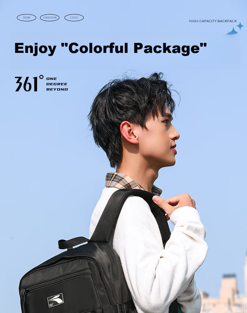 361° Backpack for Men And Women, Large Capacity Business Travel Backpack, Lightweight Water-Resistant School Bag for Middle And High School Students, Black 1