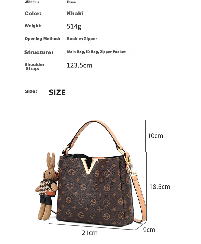 Aiqinghai Handbag, Women's Crossbody Bag, Shoulder Tote Bucket Bag, Large Capacity, Practical Birthday And Mother's Day Gift for Mom 2