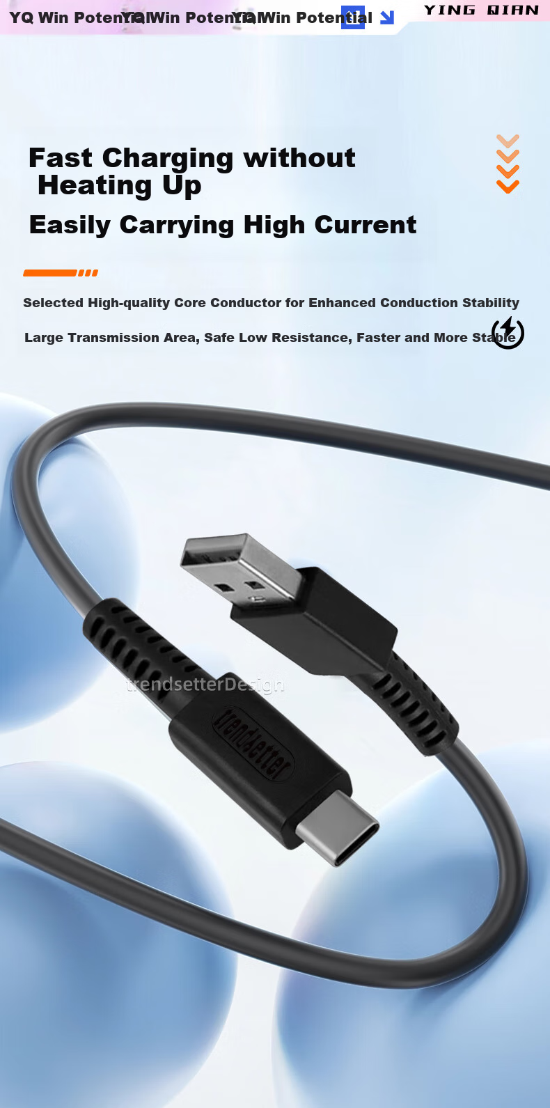 Yingqian, Suitable for Nintendo Switch Pro Controller Type-C Cable, Eight-Port Data Cable, 8BitDo SN30 M30 Pro 2 Charging Cable, 1.5 Meters 4