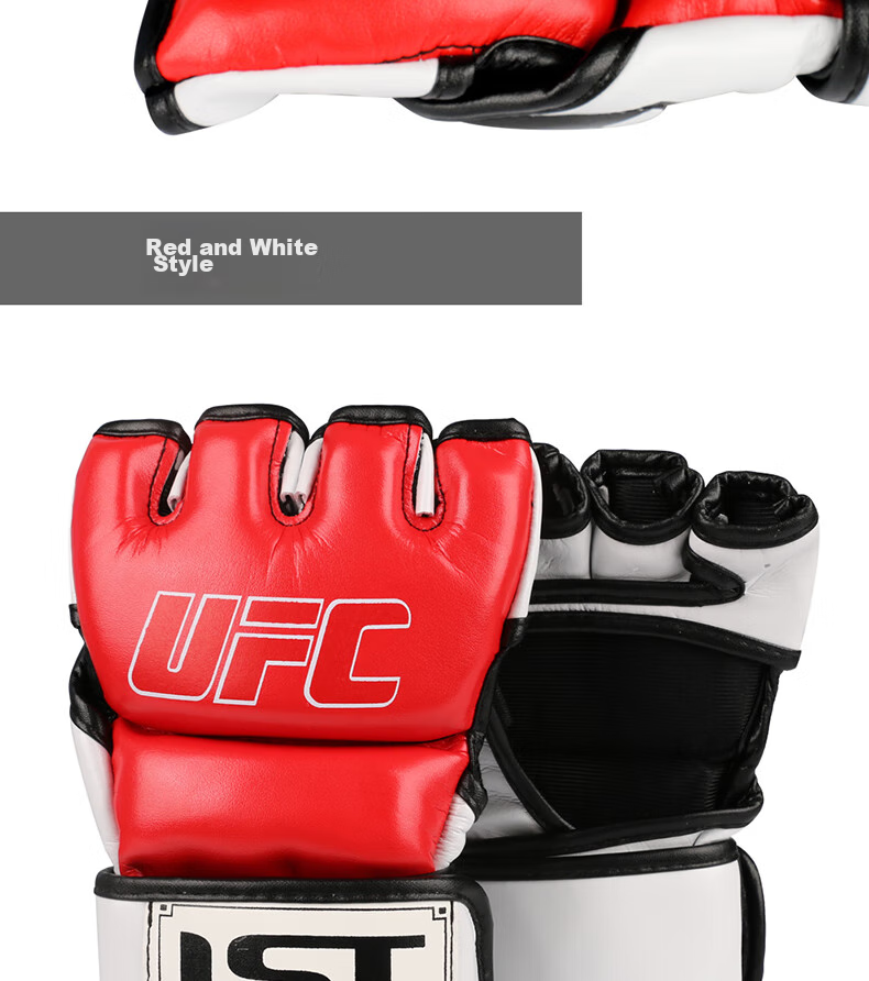 LASTSTAND Fingerless Boxing Gloves, Sanda UFC Gloves, Training MMA Boxing Gloves, Black And White, Size L 13